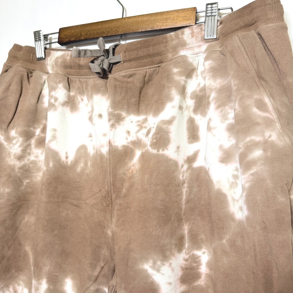 Men's Glyder Athletic Wear Jet Setter Tie Dye Sweat Pant Brown White Size L